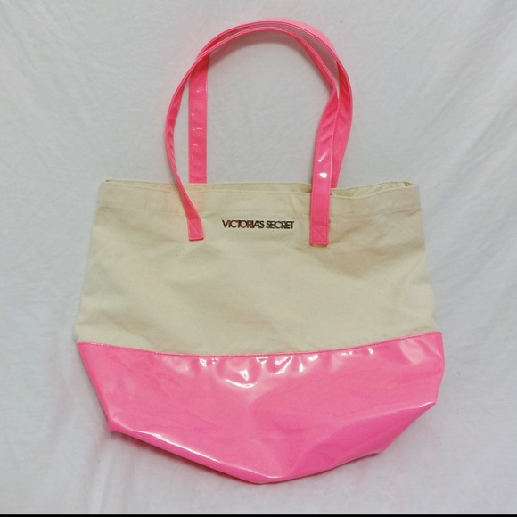 Victoria's Secret Handbags - VICTORIA'S SECRET Canvas Pink Tote Bag